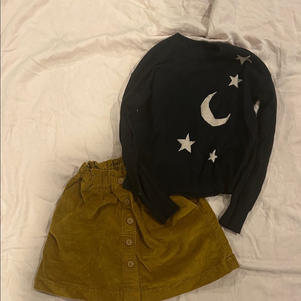 Crewcuts skirt and gap sweater